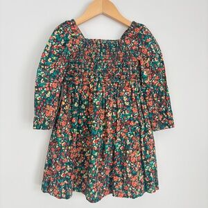 Crewcuts Floral Smocked Dress in Old Forest Coral 4